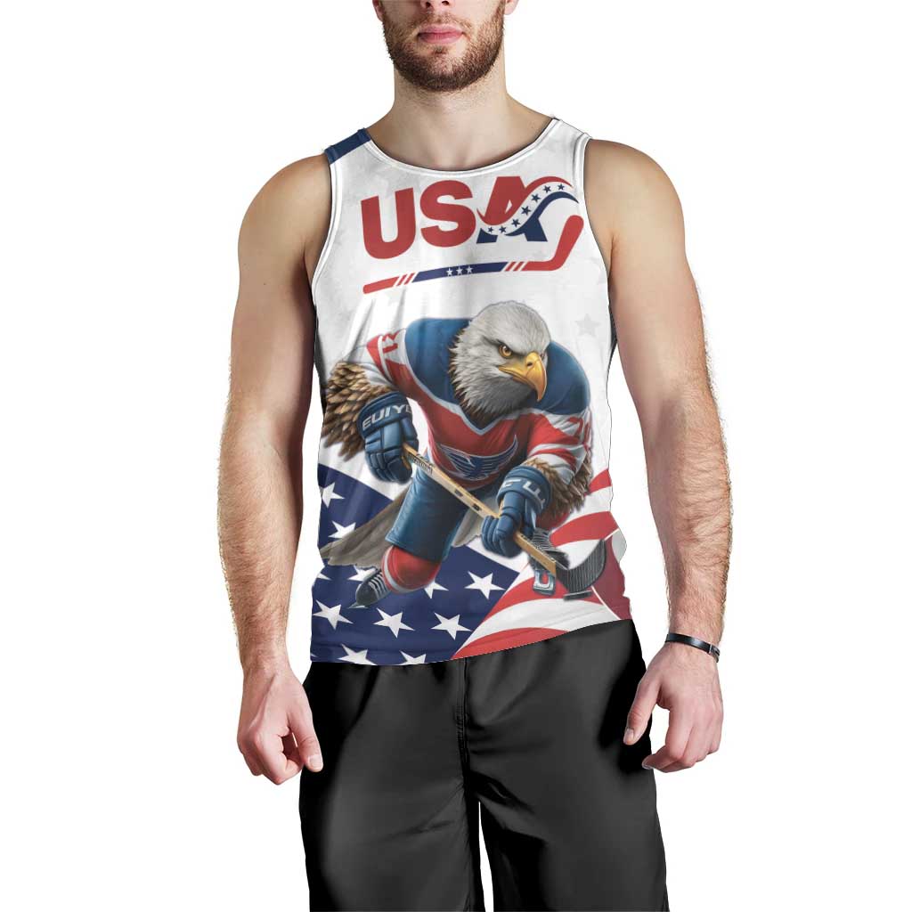 Custom USA Hockey Men Tank Top Team USA Eagle Mascot