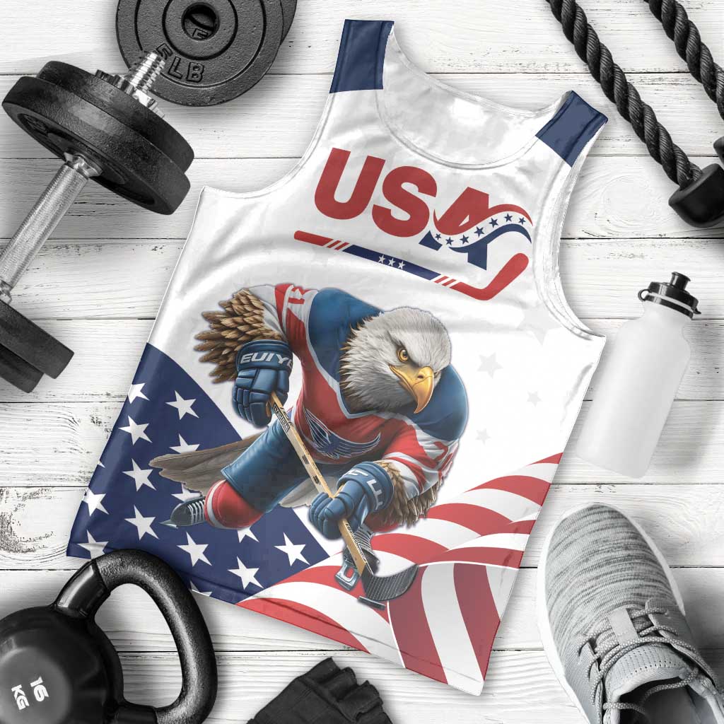 Custom USA Hockey Men Tank Top Team USA Eagle Mascot