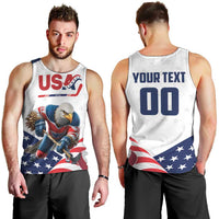 Custom USA Hockey Men Tank Top Team USA Eagle Mascot