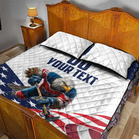 Custom USA Hockey Quilt Bed Set Team USA Eagle Mascot
