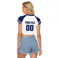 Custom USA Hockey Raglan Cropped T Shirt Team USA Eagle Mascot