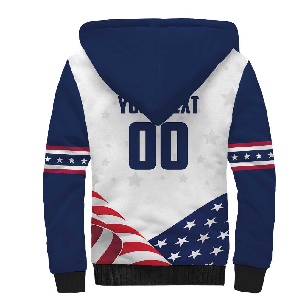 Custom USA Hockey Sherpa Hoodie Team USA Eagle Mascot