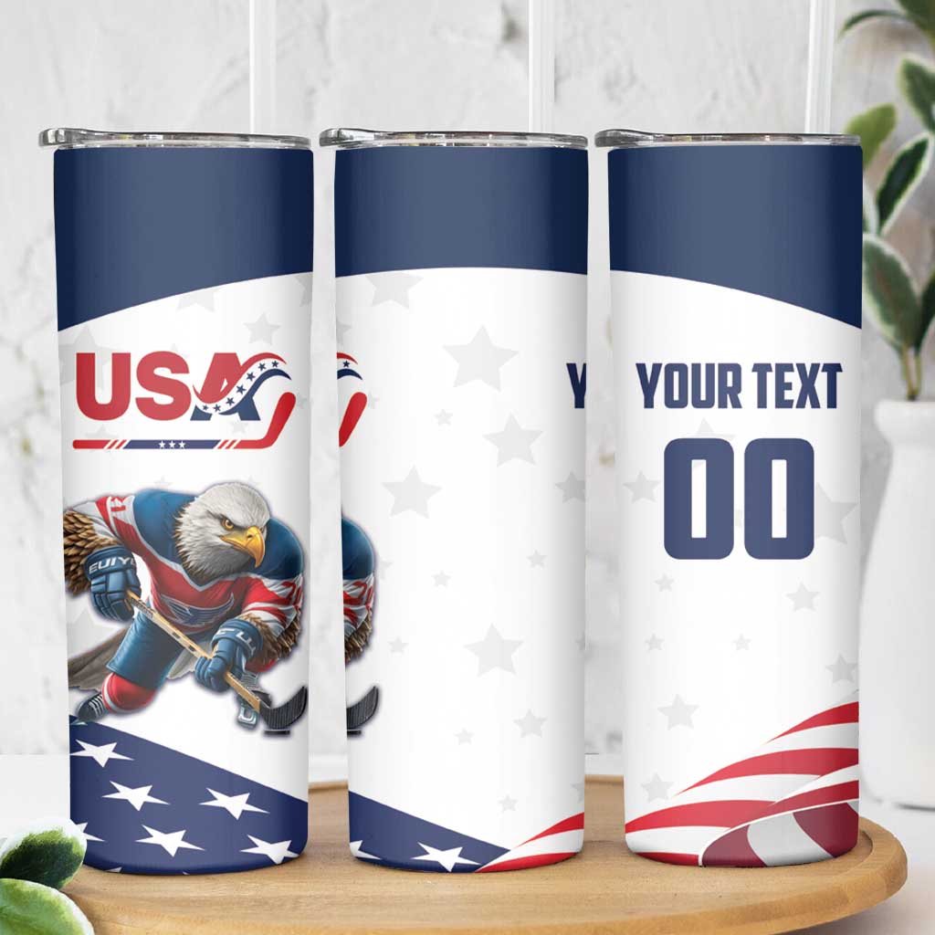 Custom USA Hockey Skinny Tumbler Team USA Eagle Mascot