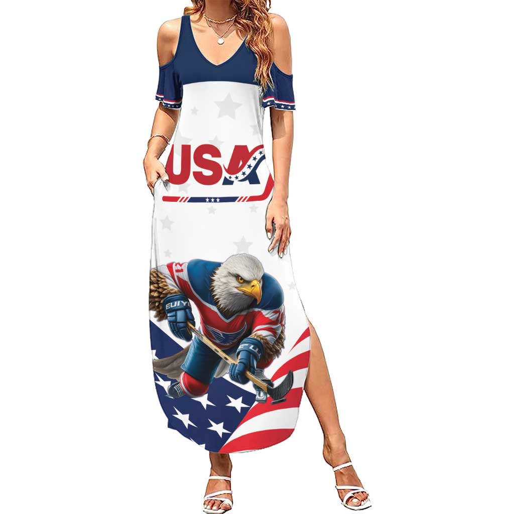 Custom USA Hockey Summer Maxi Dress Team USA Eagle Mascot