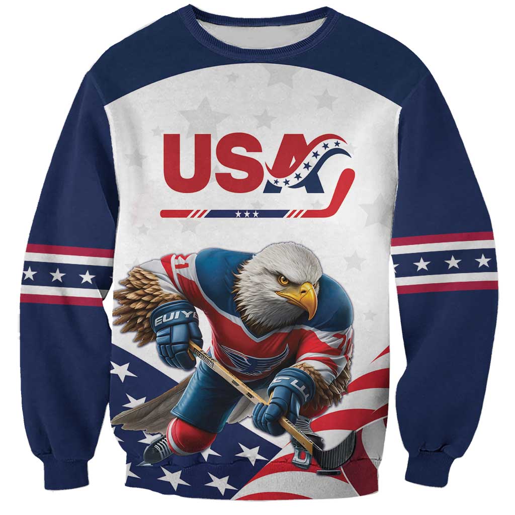 Custom USA Hockey Sweatshirt Team USA Eagle Mascot