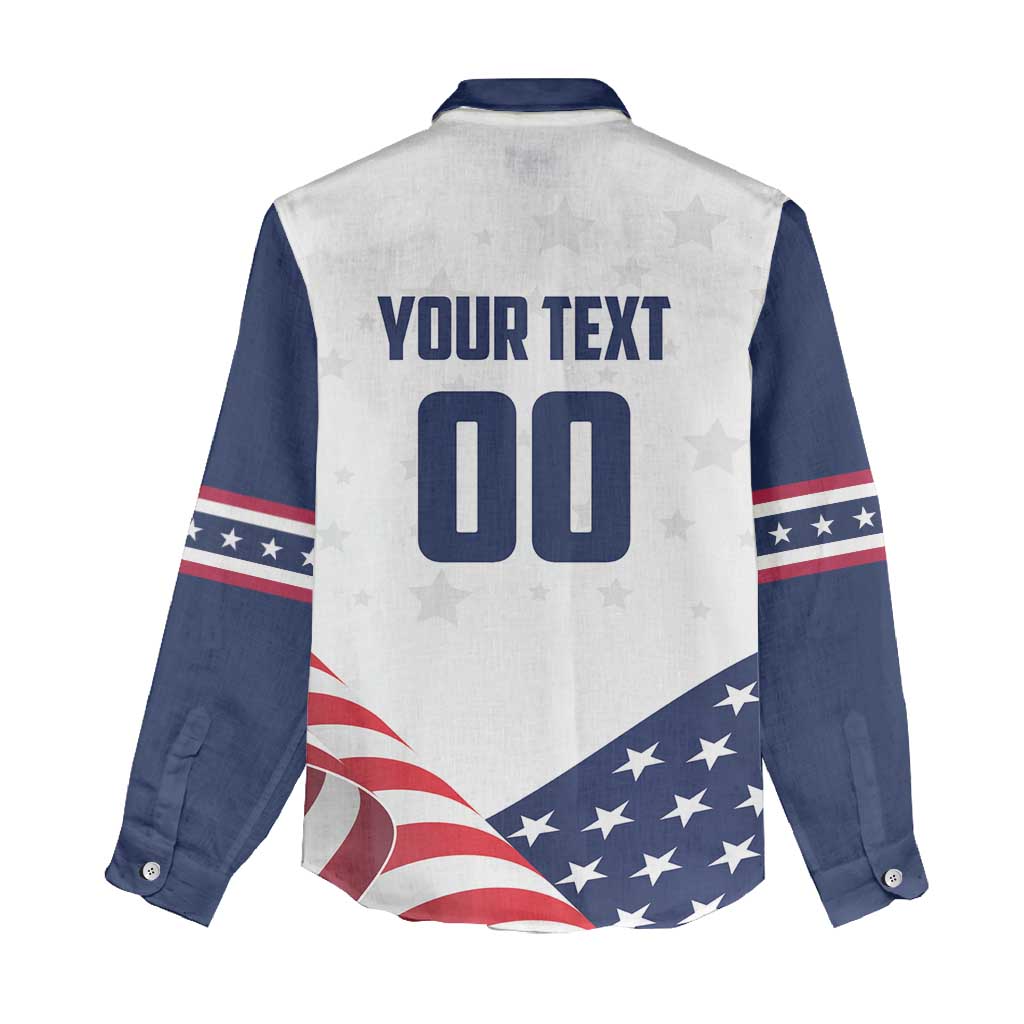 Custom USA Hockey Women Casual Shirt Team USA Eagle Mascot