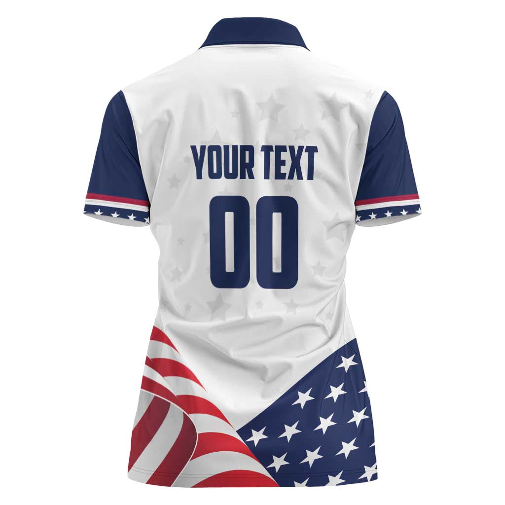 Custom USA Hockey Women Polo Shirt Team USA Eagle Mascot