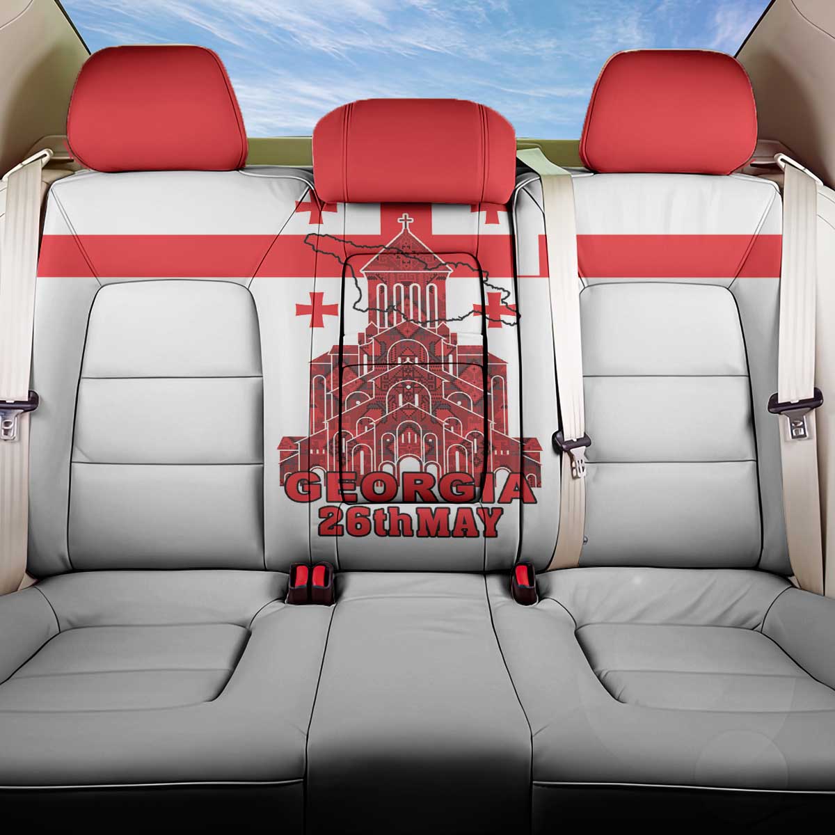 Georgia Independence Day Back Car Seat Cover Sameba Dzala Ertobashia