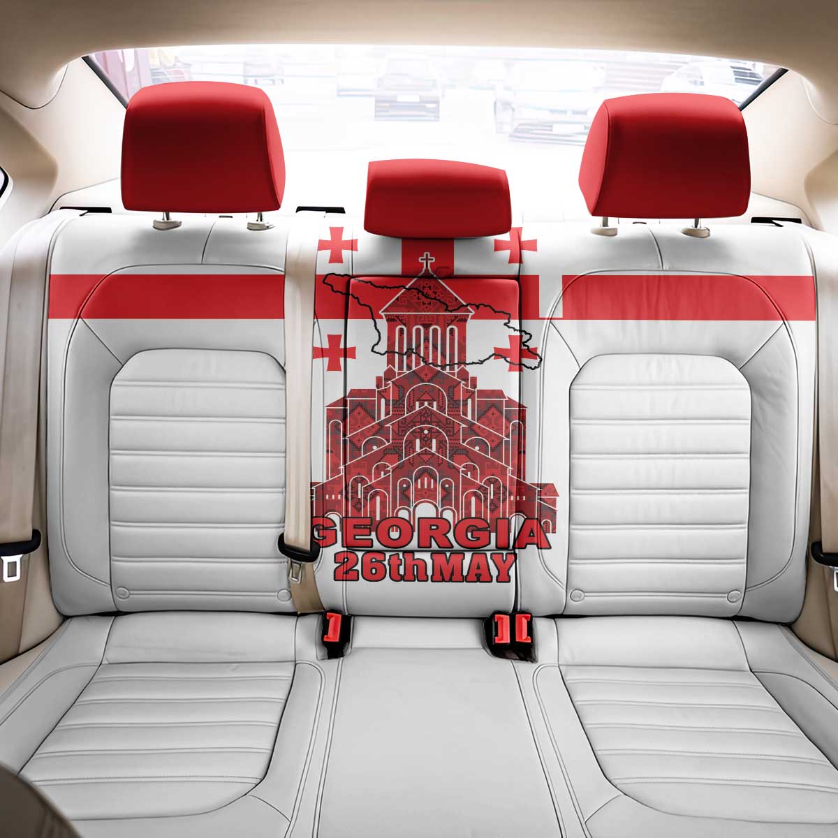 Georgia Independence Day Back Car Seat Cover Sameba Dzala Ertobashia