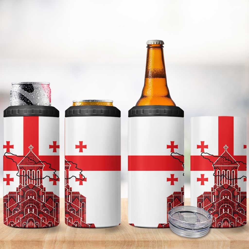 Georgia Independence Day 4 in 1 Can Cooler Tumbler Sameba Dzala Ertobashia