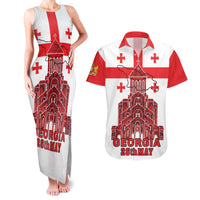 Georgia Independence Day Couples Matching Tank Maxi Dress and Hawaiian Shirt Sameba Dzala Ertobashia