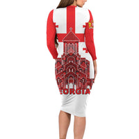 Georgia Independence Day Family Matching Long Sleeve Bodycon Dress and Hawaiian Shirt Sameba Dzala Ertobashia