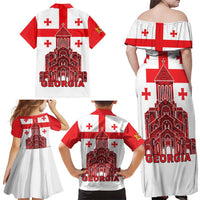 Georgia Independence Day Family Matching Off Shoulder Maxi Dress and Hawaiian Shirt Sameba Dzala Ertobashia