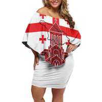 Georgia Independence Day Family Matching Off Shoulder Short Dress and Hawaiian Shirt Sameba Dzala Ertobashia
