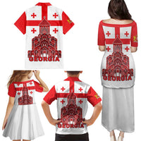 Georgia Independence Day Family Matching Puletasi and Hawaiian Shirt Sameba Dzala Ertobashia
