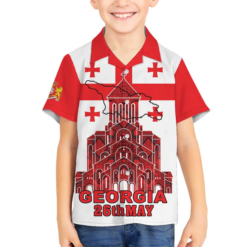 Georgia Independence Day Family Matching Puletasi and Hawaiian Shirt Sameba Dzala Ertobashia