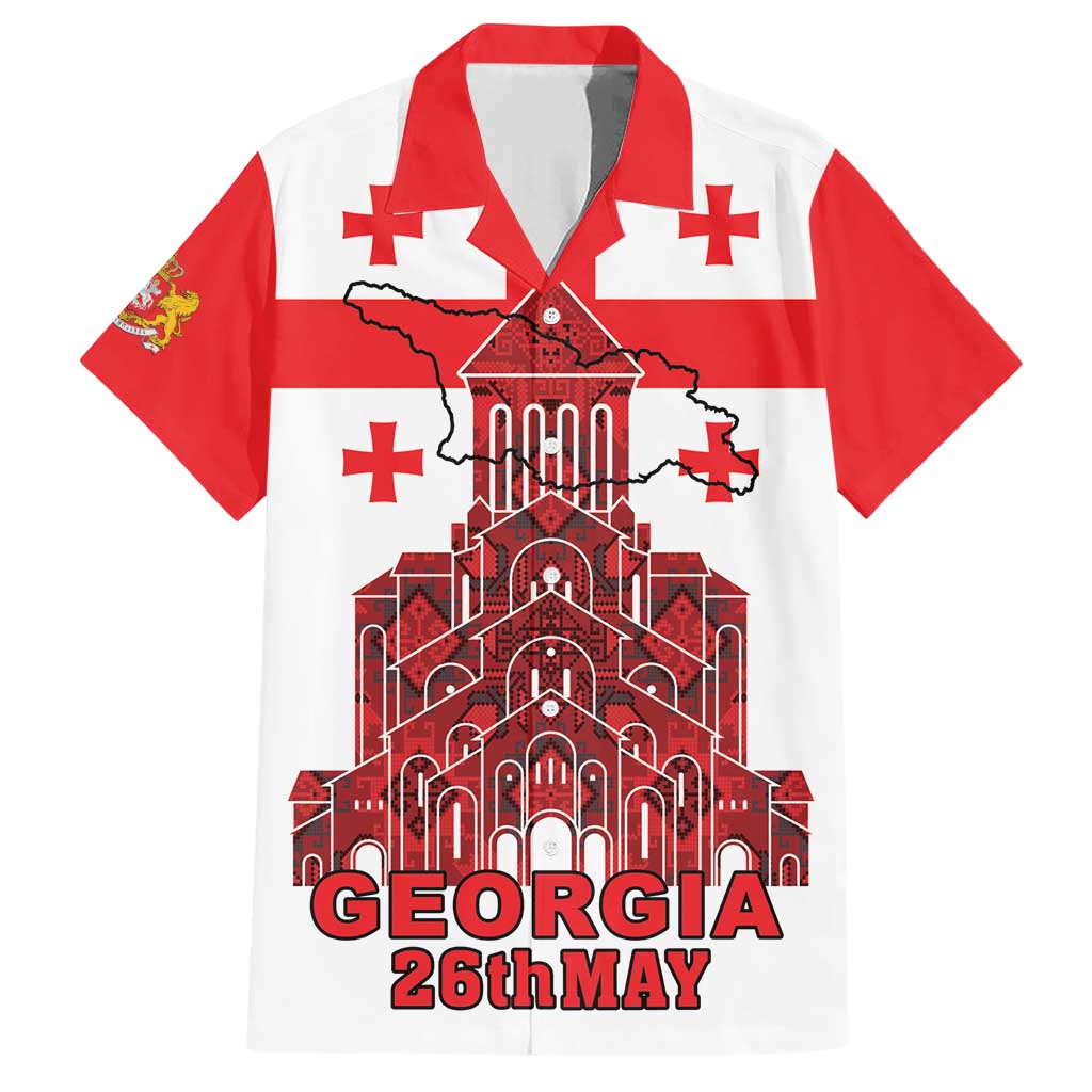 Georgia Independence Day Family Matching Short Sleeve Bodycon Dress and Hawaiian Shirt Sameba Dzala Ertobashia