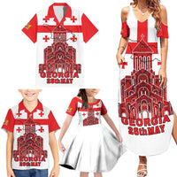 Georgia Independence Day Family Matching Summer Maxi Dress and Hawaiian Shirt Sameba Dzala Ertobashia