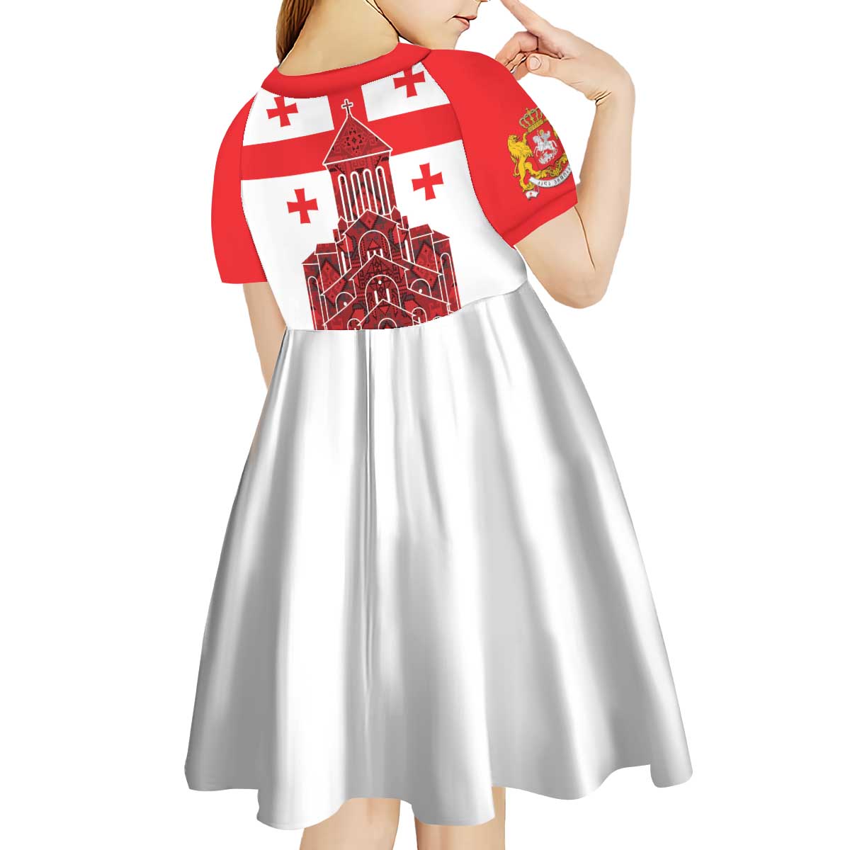 Georgia Independence Day Kid Short Sleeve Dress Sameba Dzala Ertobashia