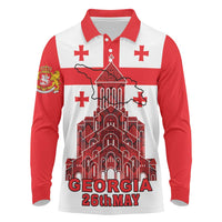 Georgia Independence Day Long Sleeve Polo Shirt Sameba Dzala Ertobashia