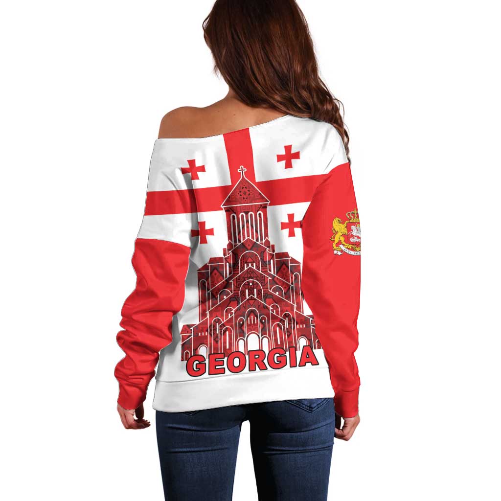 Georgia Independence Day Off Shoulder Sweater Sameba Dzala Ertobashia