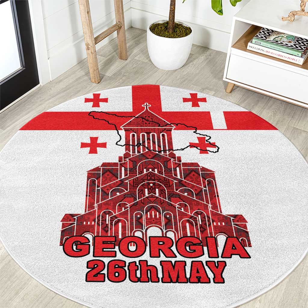 Georgia Independence Day Round Carpet Sameba Dzala Ertobashia