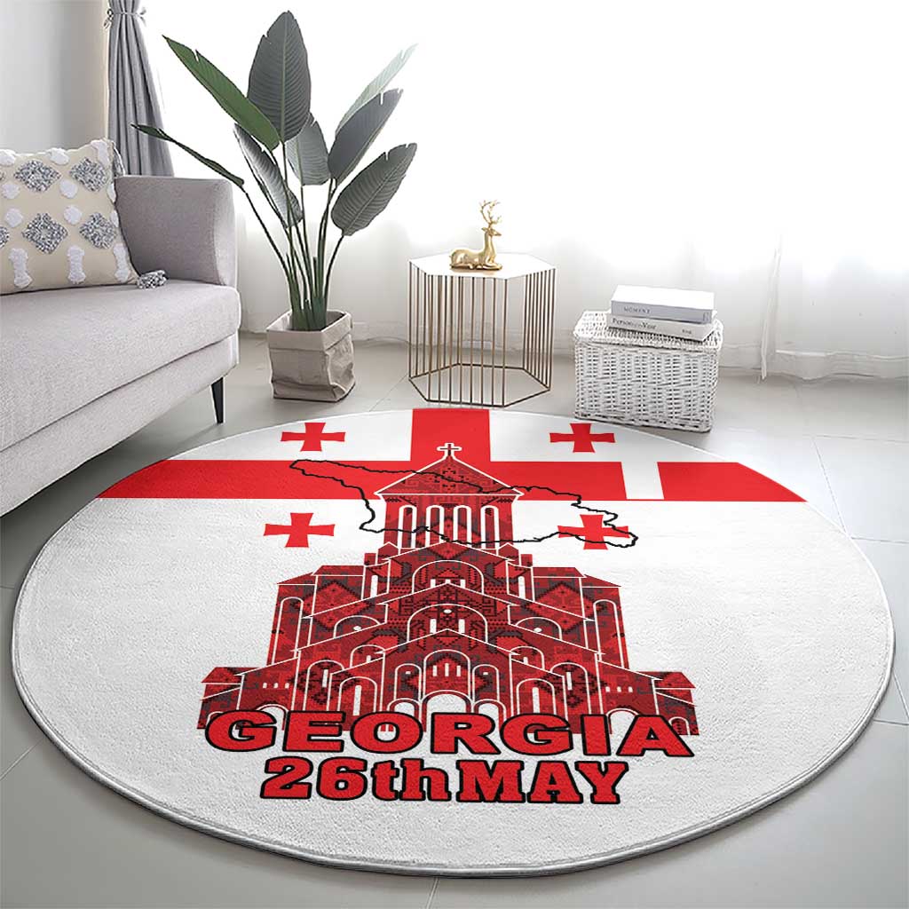 Georgia Independence Day Round Carpet Sameba Dzala Ertobashia