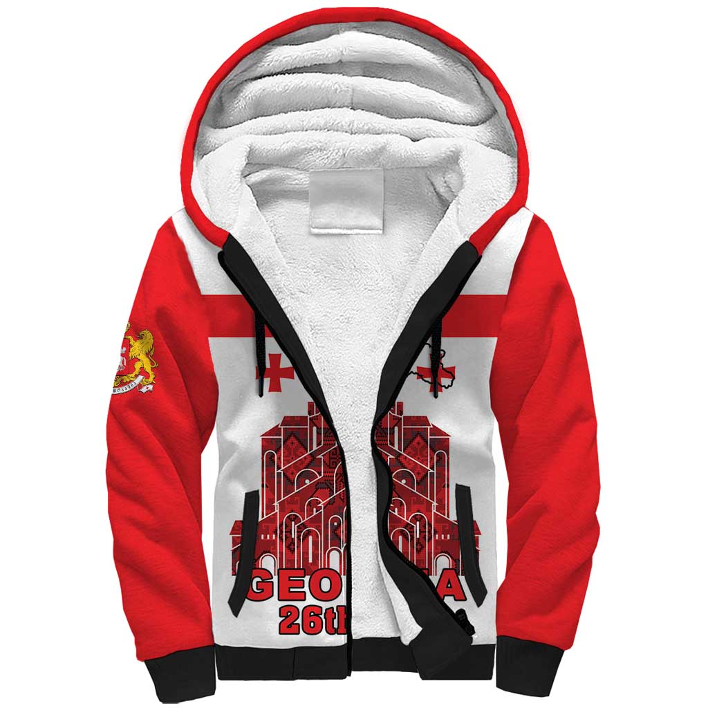 Georgia Independence Day Sherpa Hoodie Sameba Dzala Ertobashia