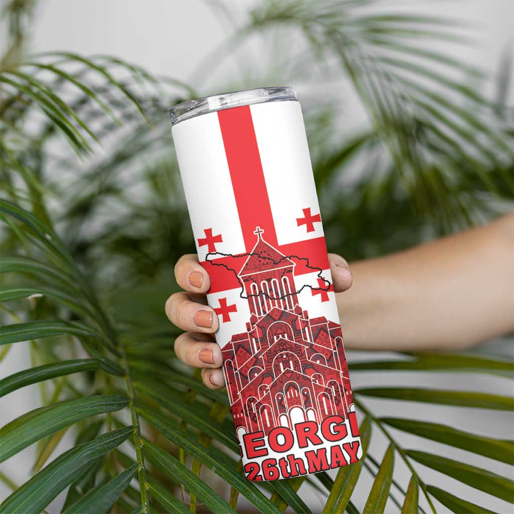 Georgia Independence Day Skinny Tumbler Sameba Dzala Ertobashia
