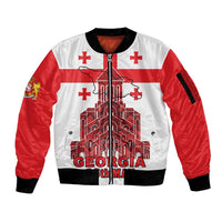 Georgia Independence Day Sleeve Zip Bomber Jacket Sameba Dzala Ertobashia