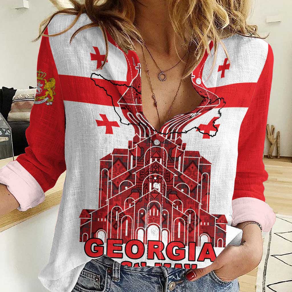 Georgia Independence Day Women Casual Shirt Sameba Dzala Ertobashia
