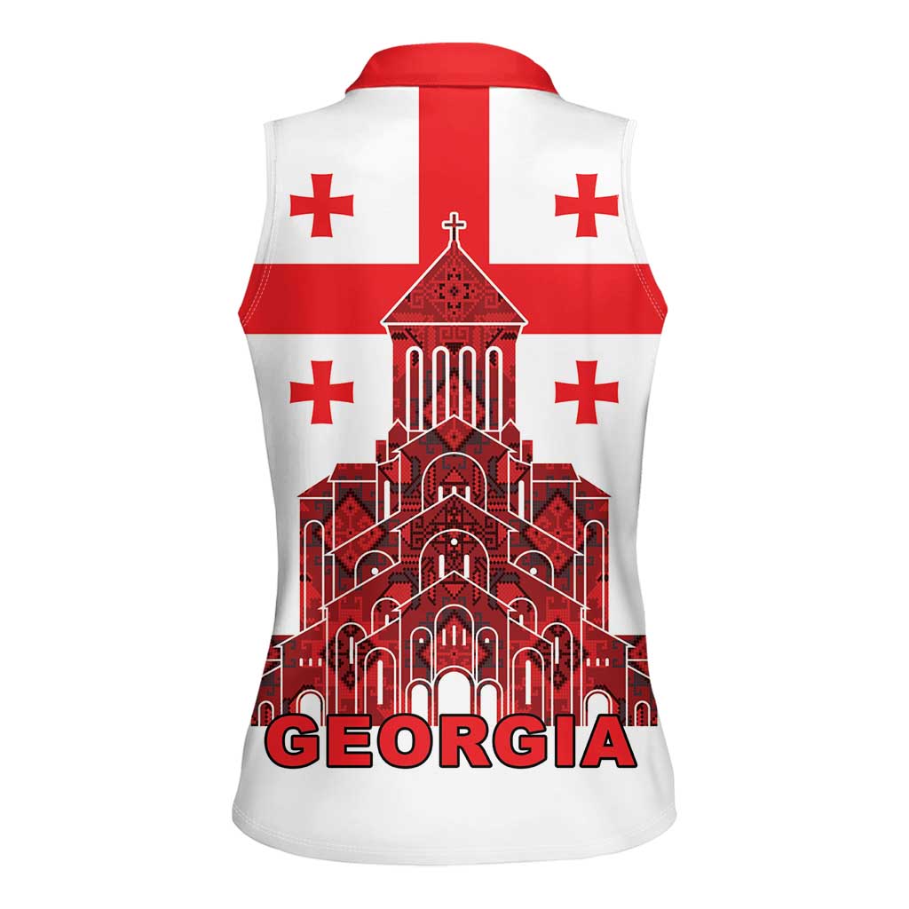 Georgia Independence Day Women Sleeveless Polo Shirt Sameba Dzala Ertobashia