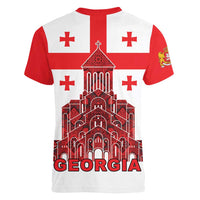 Georgia Independence Day Women V-Neck T-Shirt Sameba Dzala Ertobashia