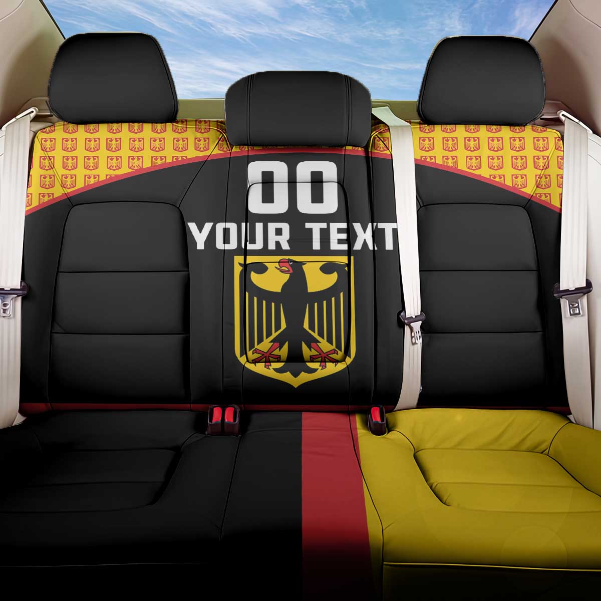 Custom Germany Hockey Back Car Seat Cover Trager der Adler Flag Style