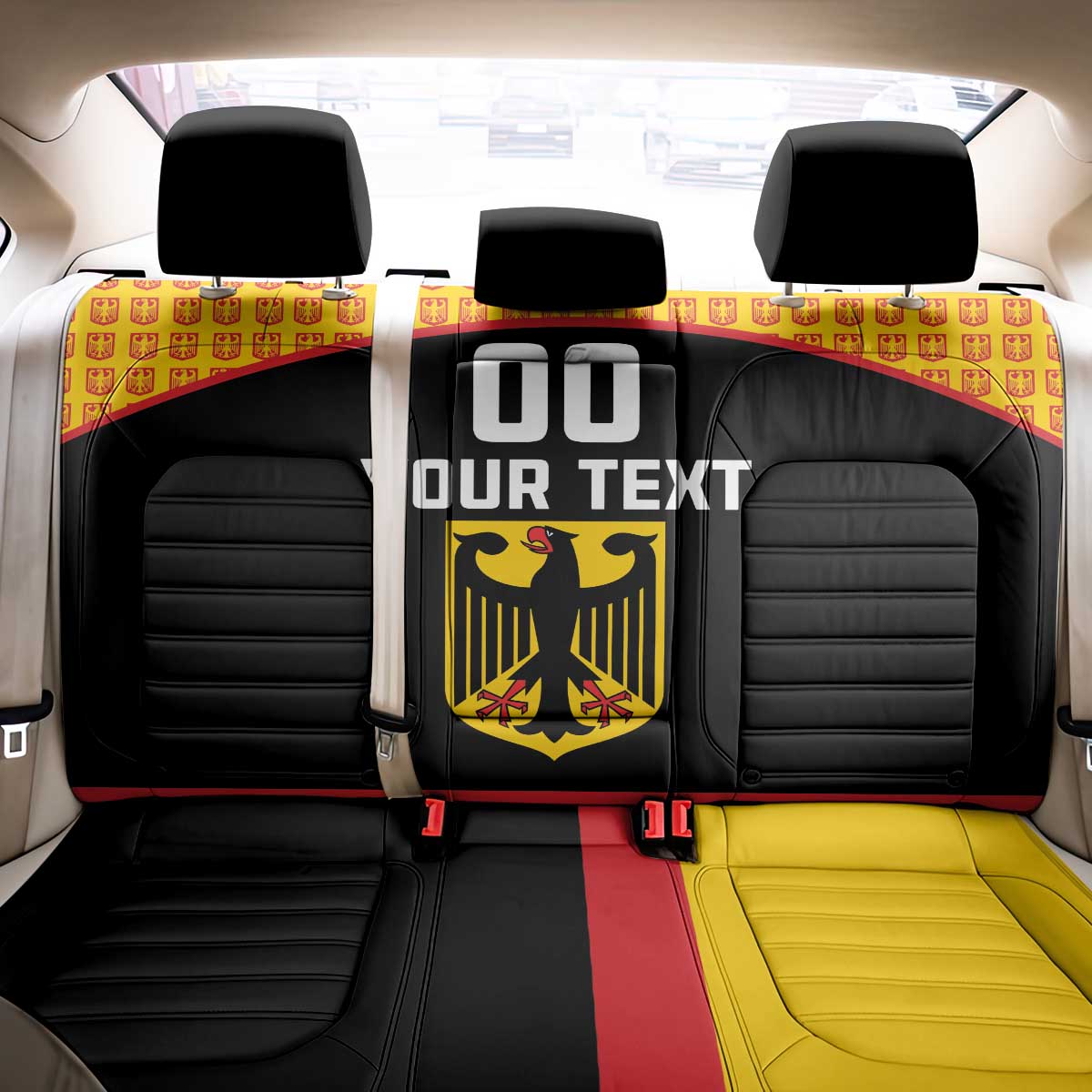 Custom Germany Hockey Back Car Seat Cover Trager der Adler Flag Style