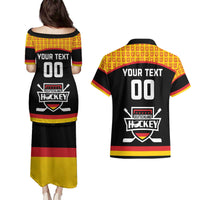 Custom Germany Hockey Couples Matching Puletasi and Hawaiian Shirt Trager der Adler Flag Style