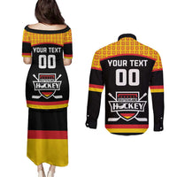 Custom Germany Hockey Couples Matching Puletasi and Long Sleeve Button Shirt Trager der Adler Flag Style