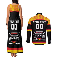 Custom Germany Hockey Couples Matching Tank Maxi Dress and Long Sleeve Button Shirt Trager der Adler Flag Style