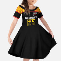Custom Germany Hockey Family Matching Long Sleeve Bodycon Dress and Hawaiian Shirt Trager der Adler Flag Style