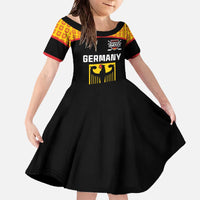 Custom Germany Hockey Family Matching Off The Shoulder Long Sleeve Dress and Hawaiian Shirt Trager der Adler Flag Style