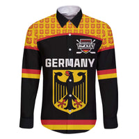 Custom Germany Hockey Family Matching Off The Shoulder Long Sleeve Dress and Hawaiian Shirt Trager der Adler Flag Style