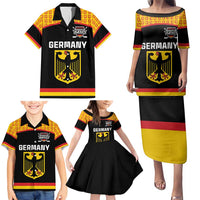 Custom Germany Hockey Family Matching Puletasi and Hawaiian Shirt Trager der Adler Flag Style