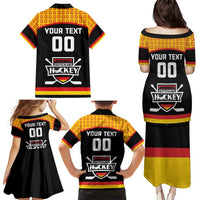 Custom Germany Hockey Family Matching Puletasi and Hawaiian Shirt Trager der Adler Flag Style