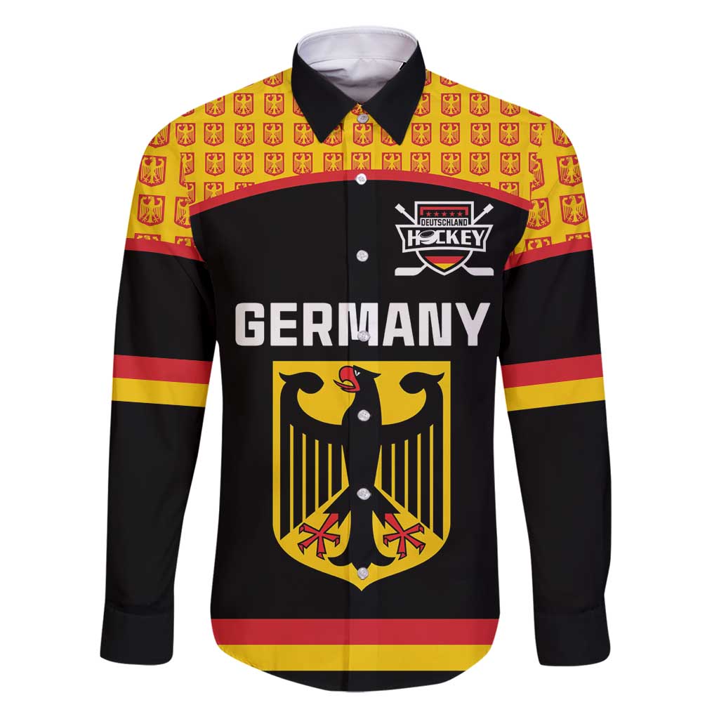 Custom Germany Hockey Family Matching Puletasi and Hawaiian Shirt Trager der Adler Flag Style