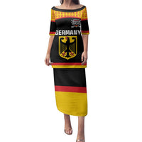 Custom Germany Hockey Family Matching Puletasi and Hawaiian Shirt Trager der Adler Flag Style