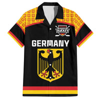 Custom Germany Hockey Family Matching Short Sleeve Bodycon Dress and Hawaiian Shirt Trager der Adler Flag Style