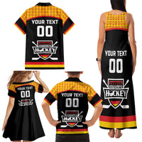 Custom Germany Hockey Family Matching Tank Maxi Dress and Hawaiian Shirt Trager der Adler Flag Style