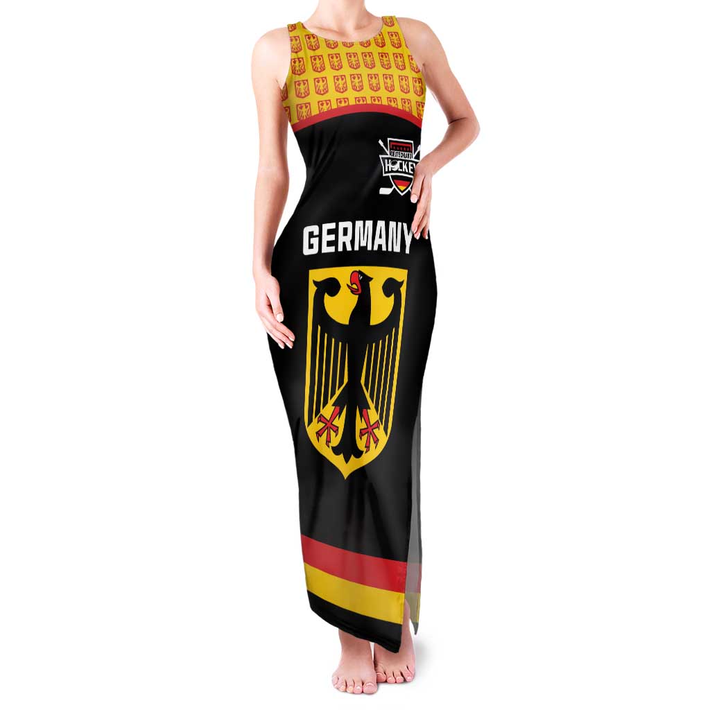 Custom Germany Hockey Family Matching Tank Maxi Dress and Hawaiian Shirt Trager der Adler Flag Style