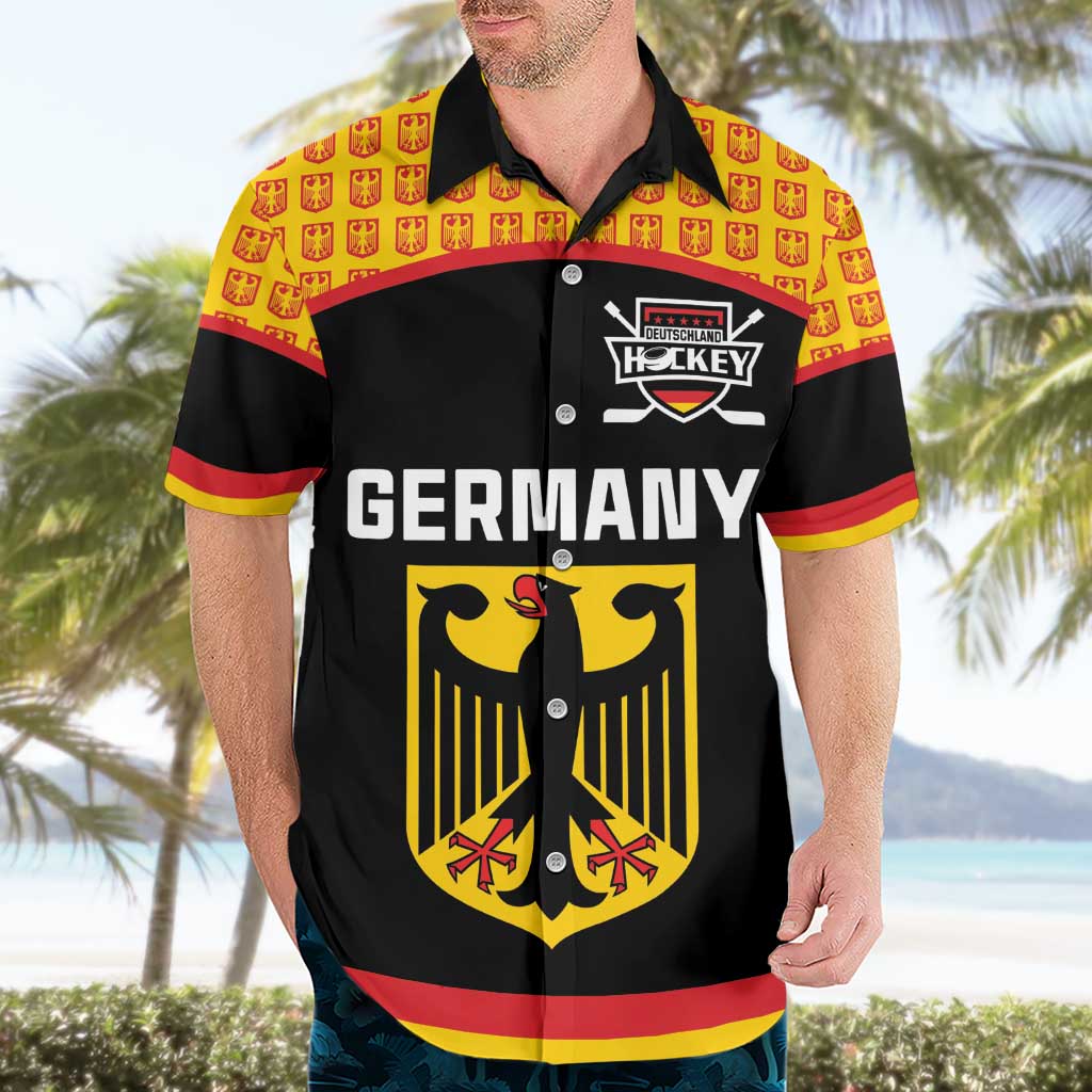 Custom Germany Hockey Hawaiian Shirt Trager der Adler Flag Style