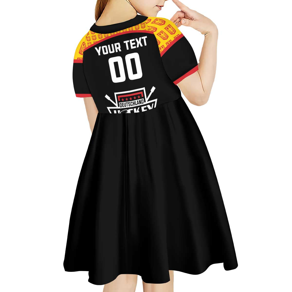 Custom Germany Hockey Kid Short Sleeve Dress Trager der Adler Flag Style